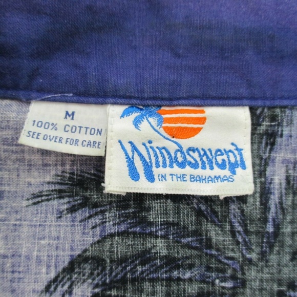 Vintage Windswept Bahamas Mens Purple Hawaiian - Picture 4 of 8